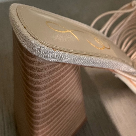 NWT SAM EDELMAN | CREAM LAURETTE WOVEN FAUX LEATHER SUMMER MULE HEELS | SIZE 8 - Picture 14 of 15